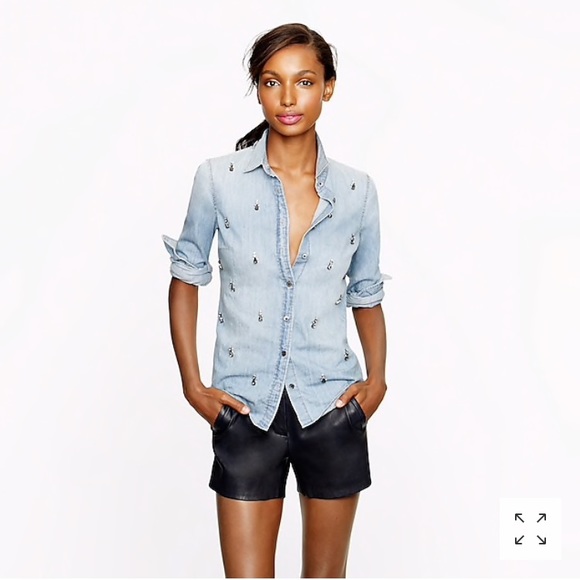 J. Crew Tops - J. Crew Boy Shirt in Beaded Chambray